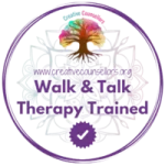 Walk and talk therapy trained certification badge